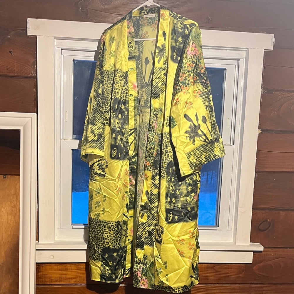 Urban Outfitters Yellow Floral Kimono Jacket